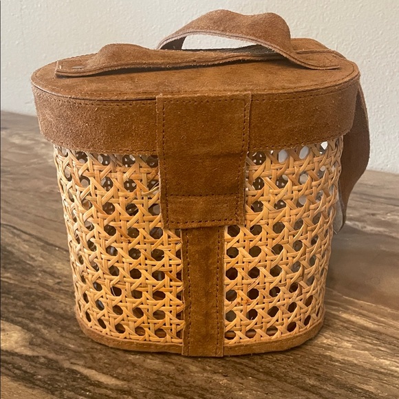 World Market Brown Woven Cane Basket Crossbody Bag - Picture 4 of 8